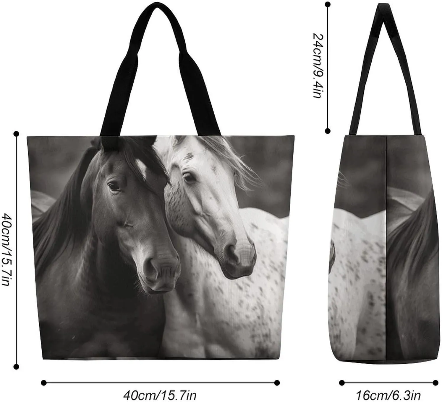 Flag And Eagle Tote Bag for Women Reusable Grocery Shoulder Bags Shopping Bag for Travel, Groceries