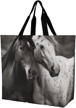 Flag And Eagle Tote Bag for Women Reusable Grocery Shoulder Bags Shopping Bag for Travel, Groceries