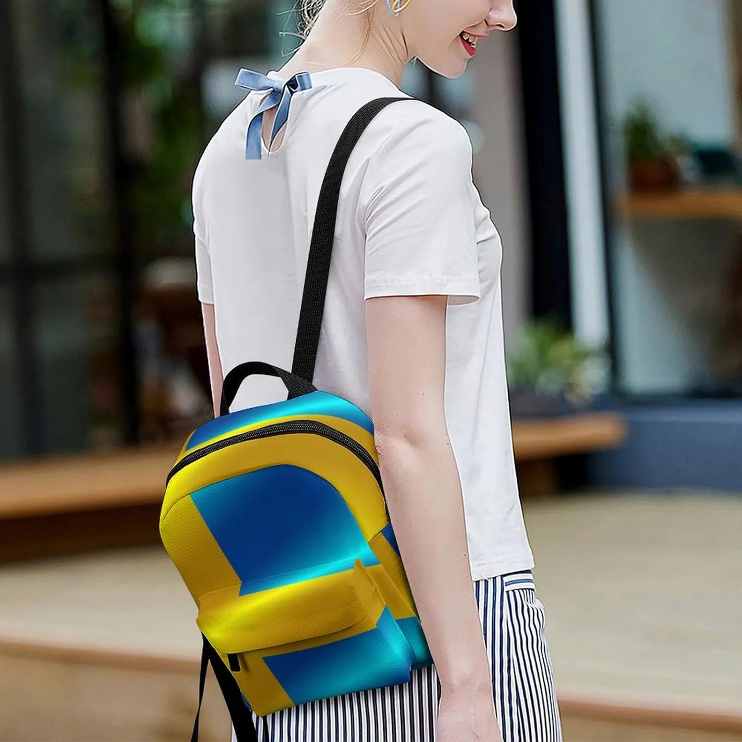 Flag of Sweden Backpack Mini Backpack Purse for Women