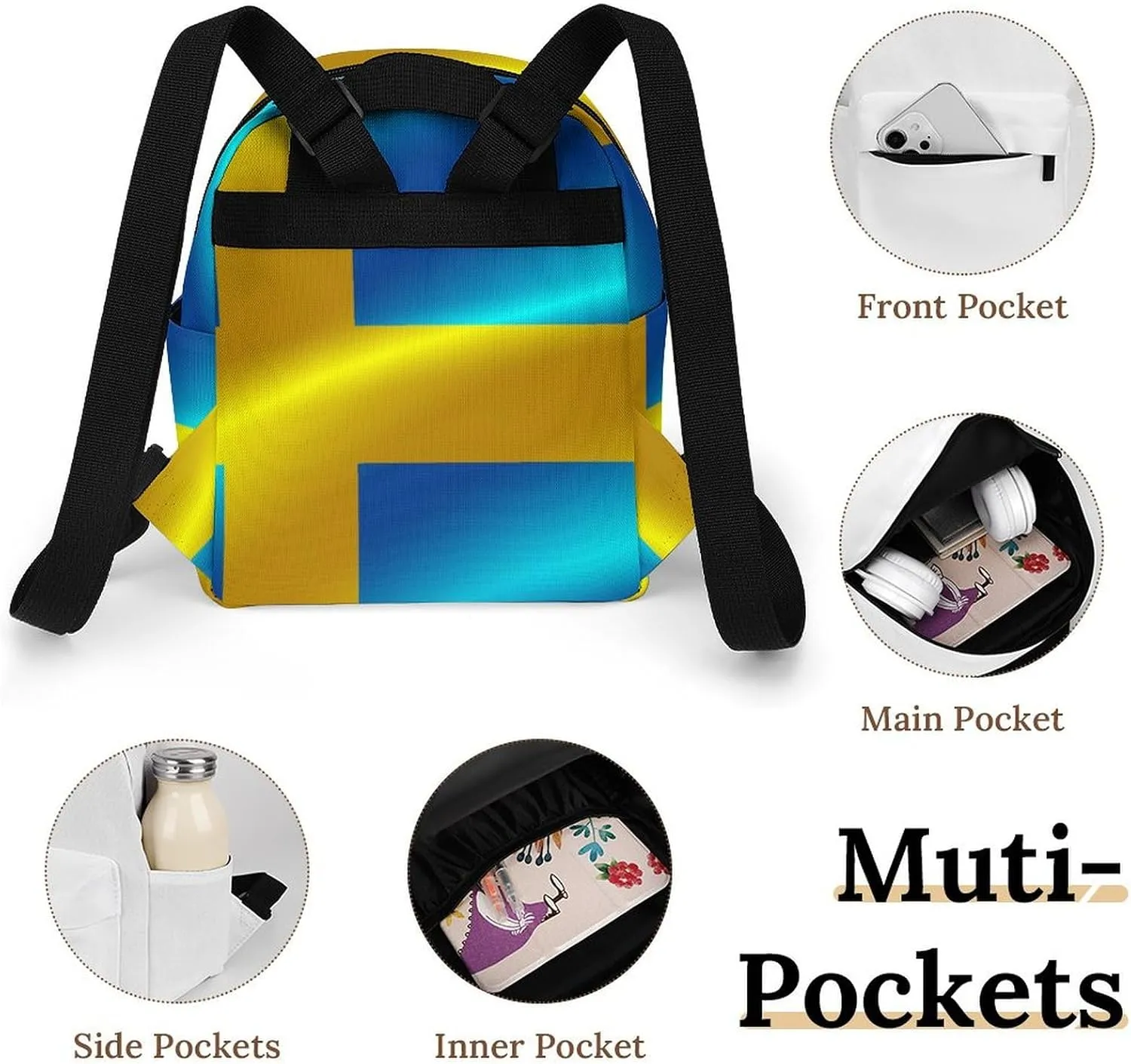 Flag of Sweden Backpack Mini Backpack Purse for Women