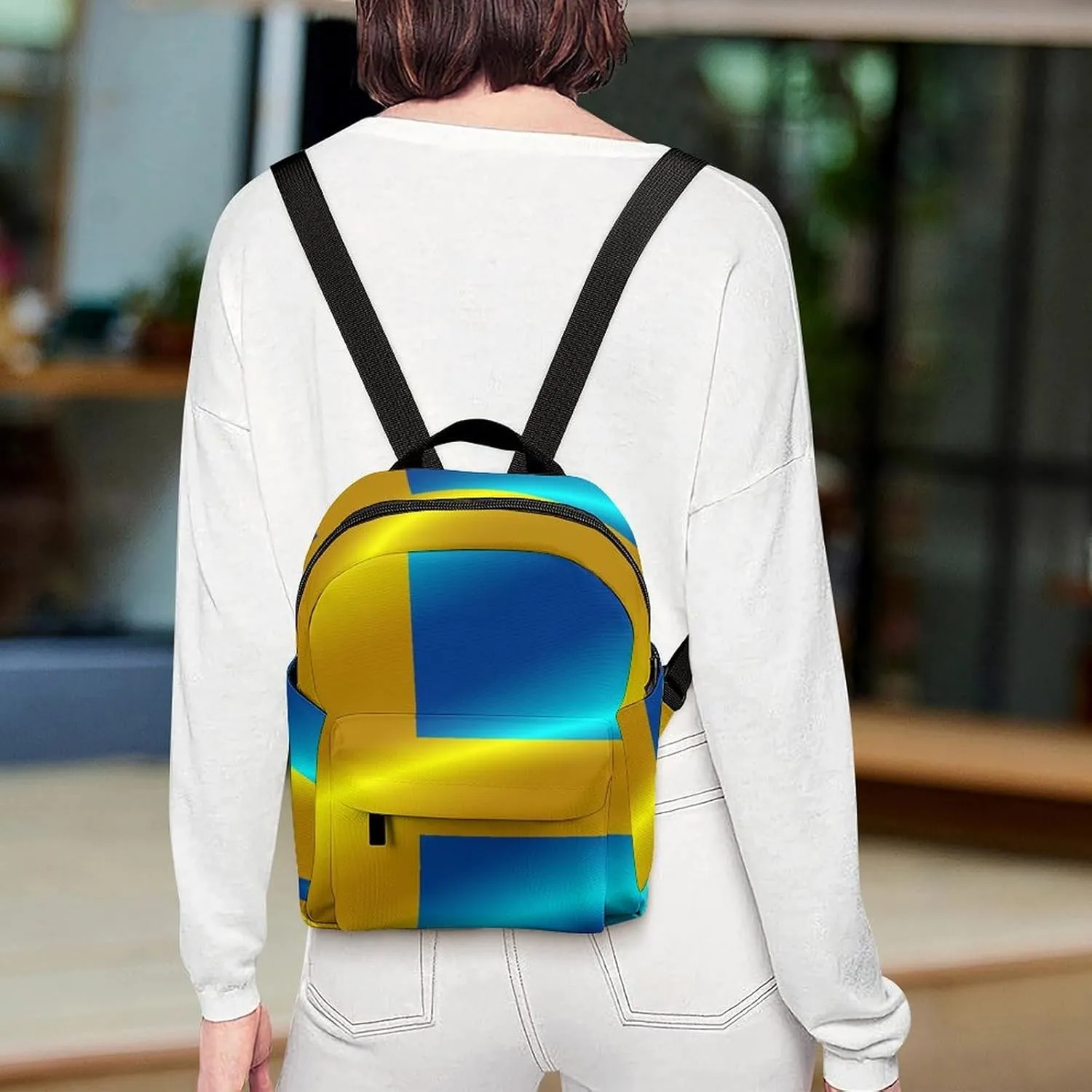 Flag of Sweden Backpack Mini Backpack Purse for Women