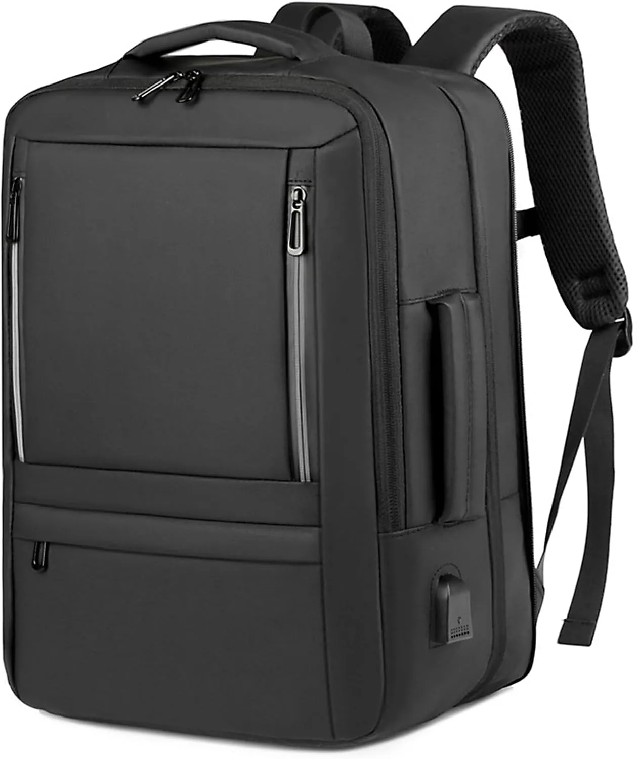 Flight-Approved 35L Carry-On Travel Backpack – Expandable Suitcase-Style Luggage with 15” Laptop Compartment | Business Daypack for Men Women – Black