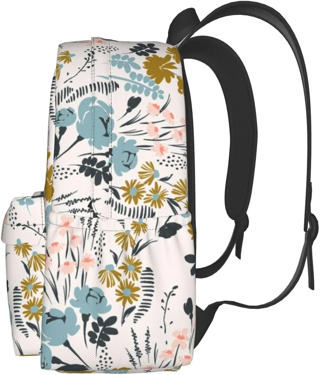 Floral Pattern Waterproof Backpack Adjustable Shoulder Straps Bag Large Capacity Casual Daypack Bookbag For Travel Work