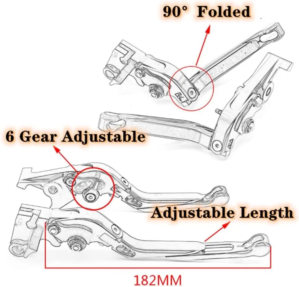 Foldable Retractable Brake Lever Clutch Lever for MV Agusta Superveloce 800 2023-2024, CNC Aluminum Alloy Made (Black)