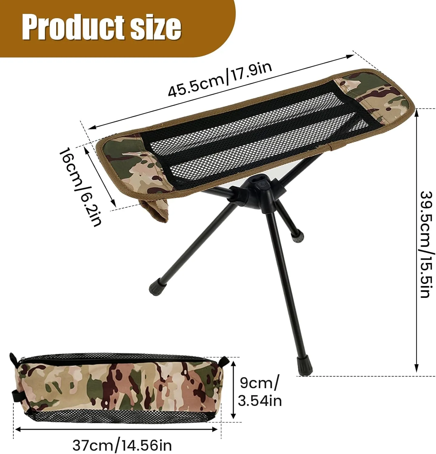 Footrest Leg Rest Camping Chair Folding Camp Chair Footrest Portable Camping Footrest 15.55×17.9 Inch Camp Footrest Outdoor Chair Feet Rest Breathable Hammock Chair Foot Rest (Brown)