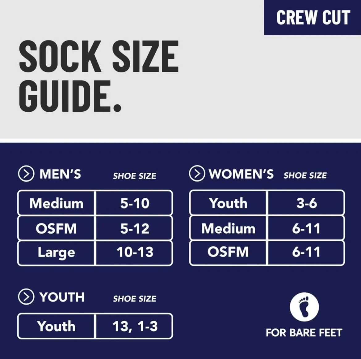 For Bare Feet NCAA MVP Crew Sock Medium