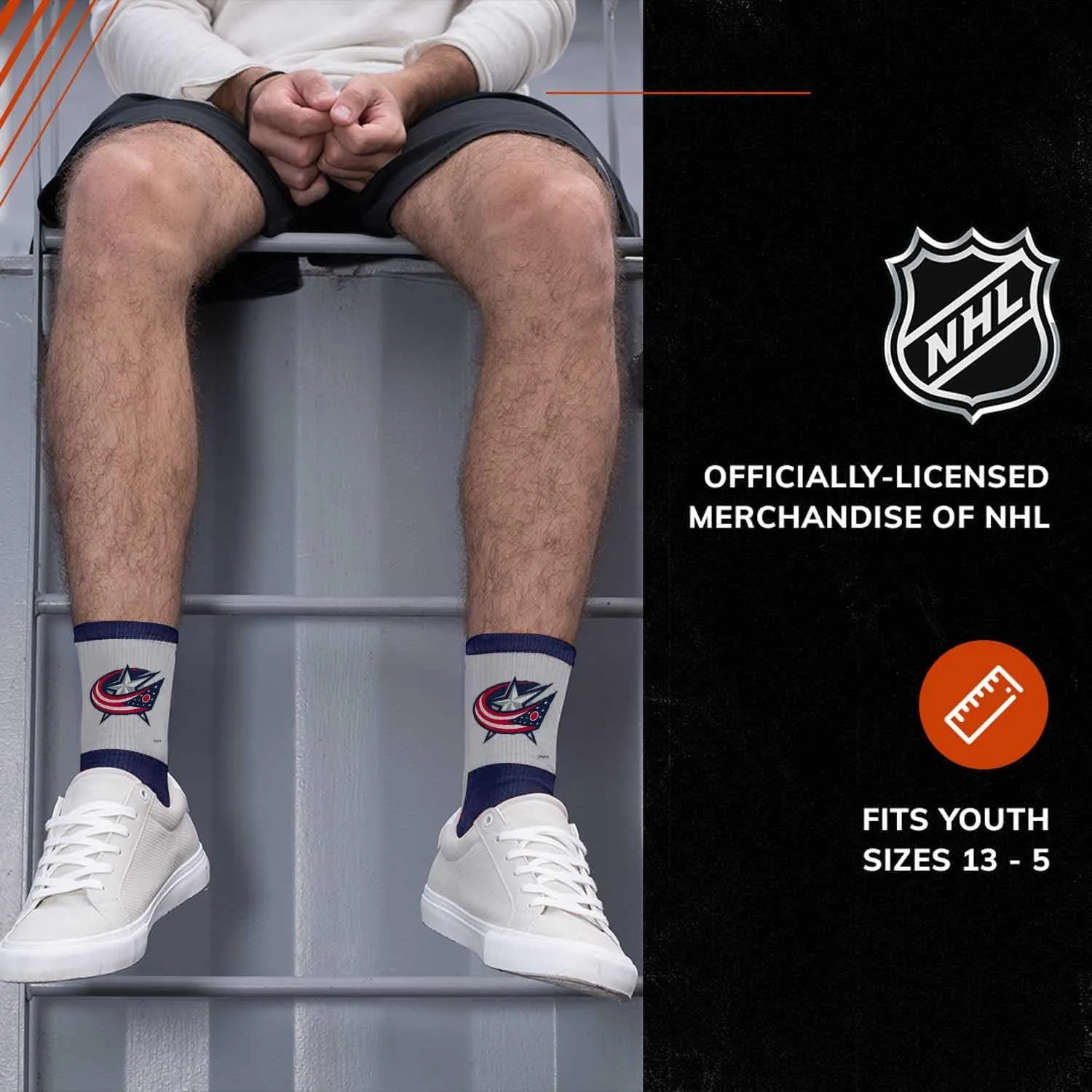 For Bare Feet NHL Youth Surge Socks - All Weather Performance - Machine Washable - Boys & Girls - Comfortable socks for Game