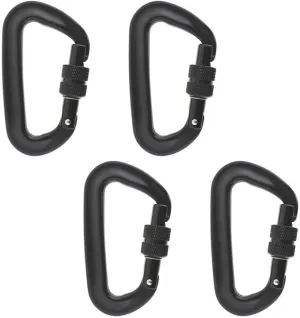 for Carabiners Clip Set 4 Pcs of 3.2 Inch Locking D Ring Shape Clips 12KN Rock Climb