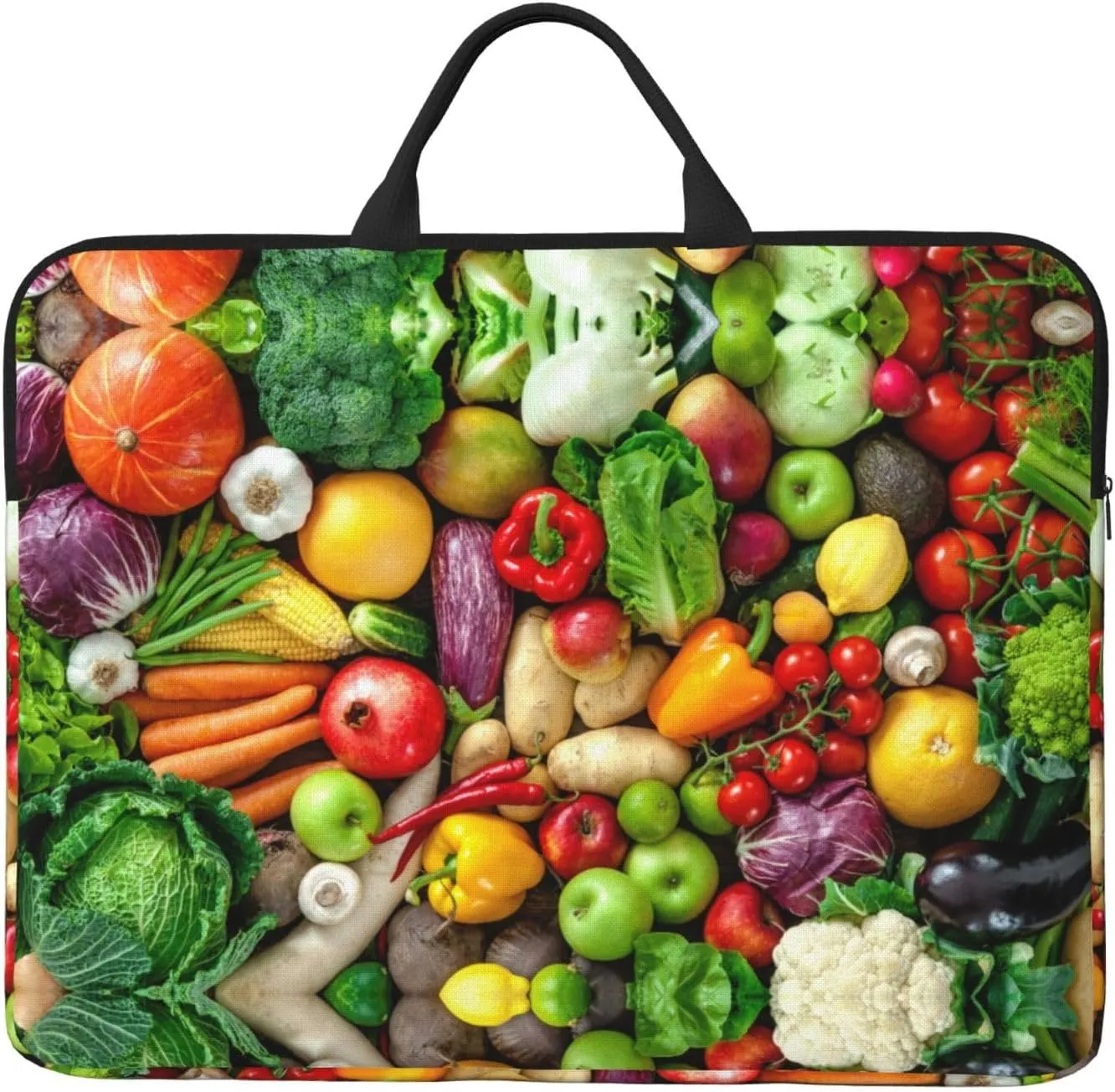 Fresh Fruits and Vegetables 14in Laptop Case Sleeve Bag â€“ Versatile Shoulder Messenger Briefcase, Designed for Business Travel