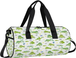 Frog Mosquito Travel Gym Bag Waterproof Sport Dance Bag for Women Men Portable Gymnastics Duffel Bags Canvas Tote Carry on Handbag for Workout Overnight Weekender
