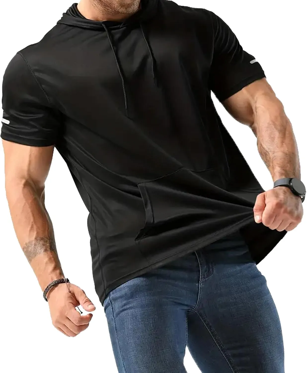 frueo Men's 3 Pack Workout Shirts Quick Dry Moisture Wicking Short Sleeve Mesh Athletic T-Shirts