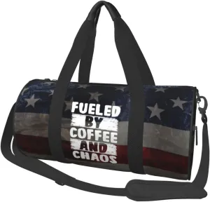 Fueled By Coffee And Chaos Duffel Bag Gym Bag Travel Sports Tote Large Foldable Beach Swim Yoga4