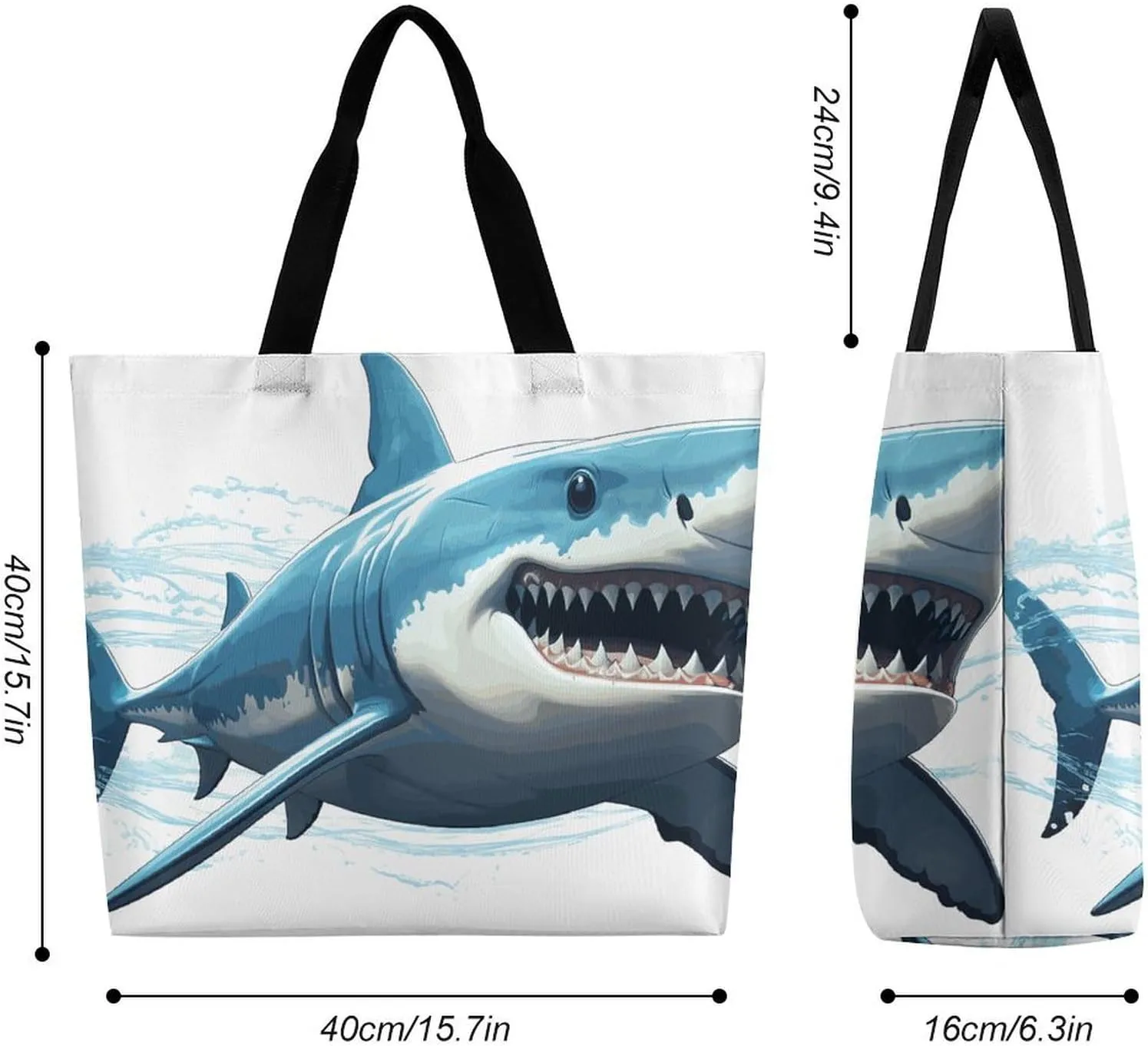 Funny Cartoon Pug Puppy Dog Tote Bag for Women Reusable Grocery Shoulder Bags Shopping Bag for Travel, Groceries