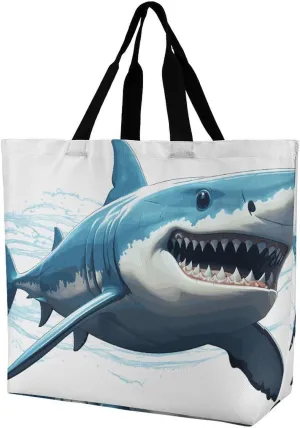Funny Cartoon Pug Puppy Dog Tote Bag for Women Reusable Grocery Shoulder Bags Shopping Bag for Travel, Groceries