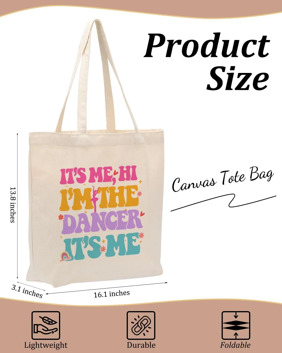 Funny Law Teacher Dancer Nurse Coach Gymnast Canvas Tote Bag for Women Shopping Beach Work Christmas Birthday