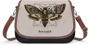 FunnyStar Psychedelic Death's Head Hawk Moth Shoulder Messenger Bag PU Leather Crossbody Bags Purses Shoulder Satchel for Women