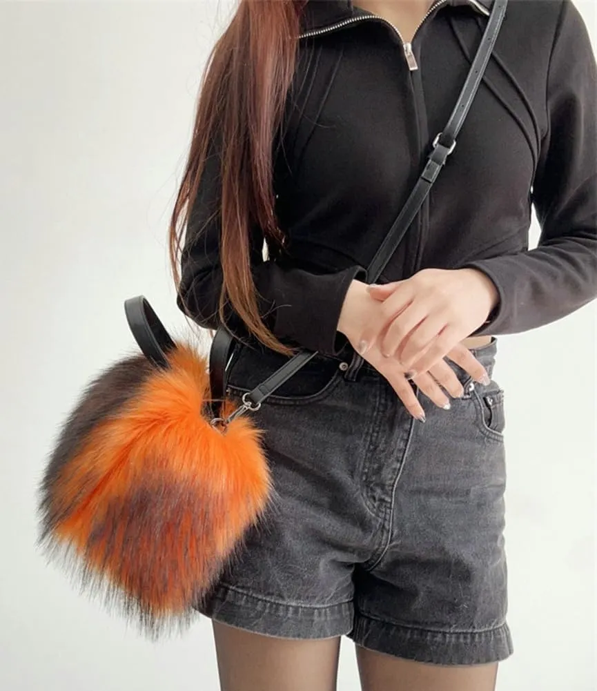 Furry Tote Bag for Women Faux Fur Shoulder Crossbody Bag Y2k Purse Fluffy Large Fuzzy Handbags Soft Top Handle Satchels