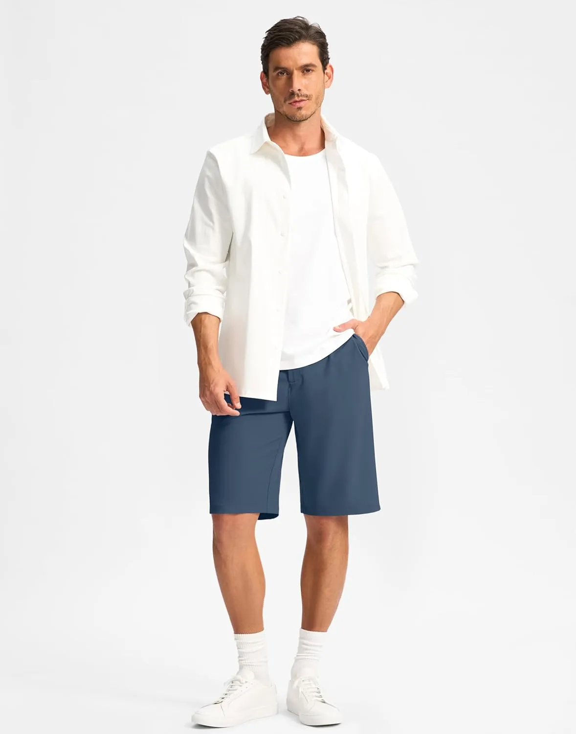 G Gradual Casual Shorts for Men 11" Lightweight Men's Golf Shorts Stretch with 3 Pockets Quick Dry Summer Breathable Shorts