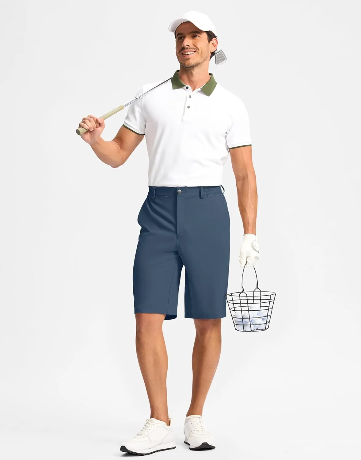 G Gradual Casual Shorts for Men 11" Lightweight Men's Golf Shorts Stretch with 3 Pockets Quick Dry Summer Breathable Shorts