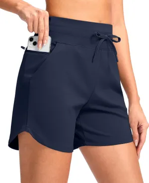 G Gradual Women's 5" Athletic Running Shorts with Zip Pockets Stretchy Quick Dry High Waisted for Workout Gym Hiking