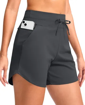 G Gradual Women's 5" Athletic Running Shorts with Zip Pockets Stretchy Quick Dry High Waisted for Workout Gym Hiking
