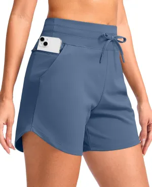 G Gradual Women's 5" Athletic Running Shorts with Zip Pockets Stretchy Quick Dry High Waisted for Workout Gym Hiking