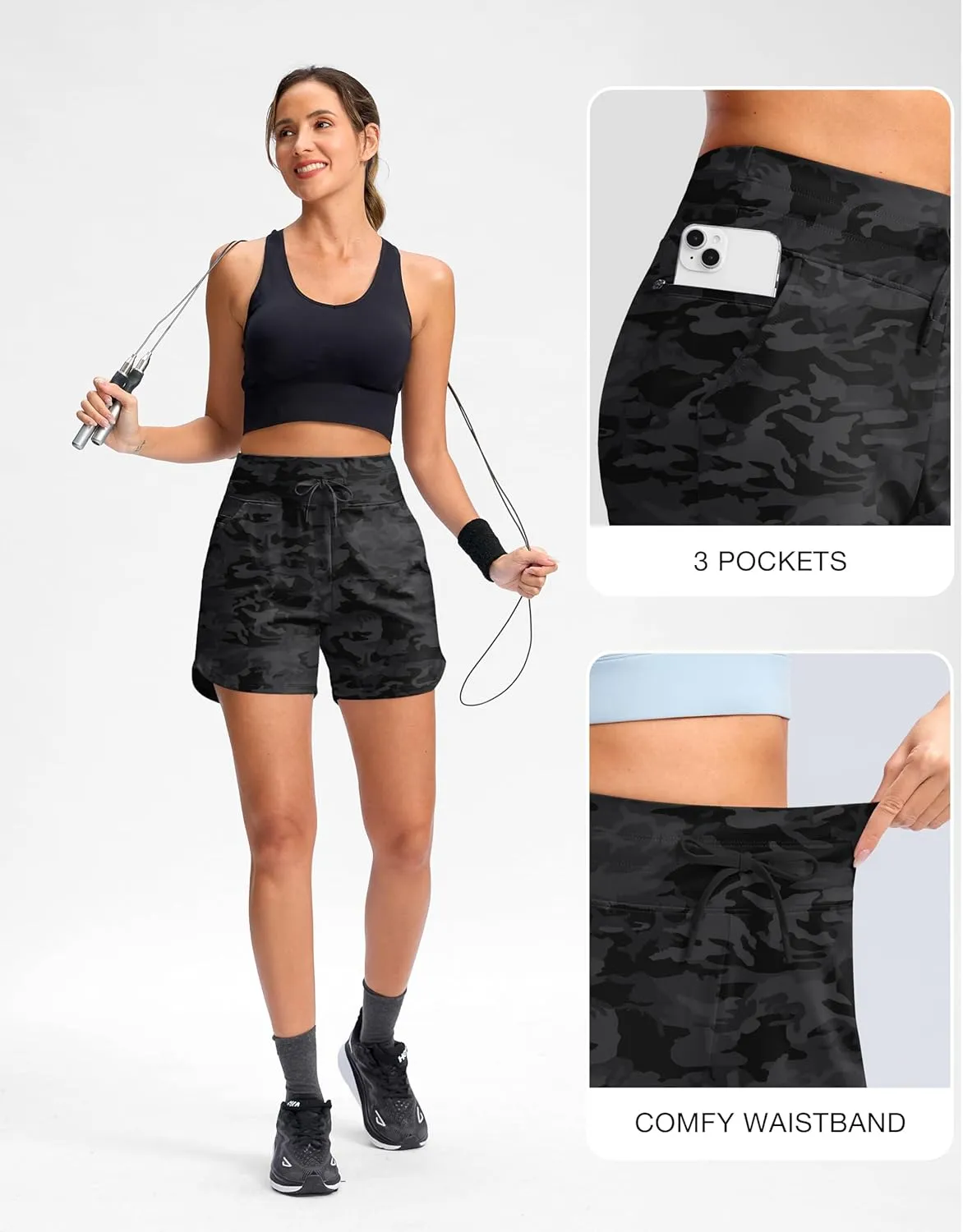 G Gradual Women's 5" Athletic Running Shorts with Zip Pockets Stretchy Quick Dry High Waisted for Workout Gym Hiking