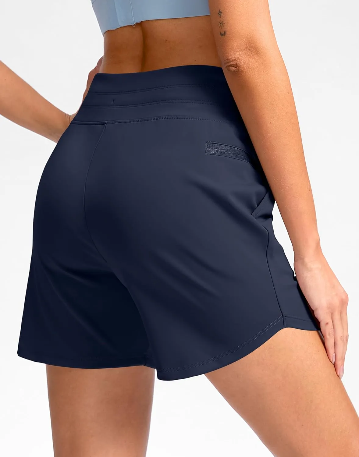 G Gradual Women's 5" Athletic Running Shorts with Zip Pockets Stretchy Quick Dry High Waisted for Workout Gym Hiking