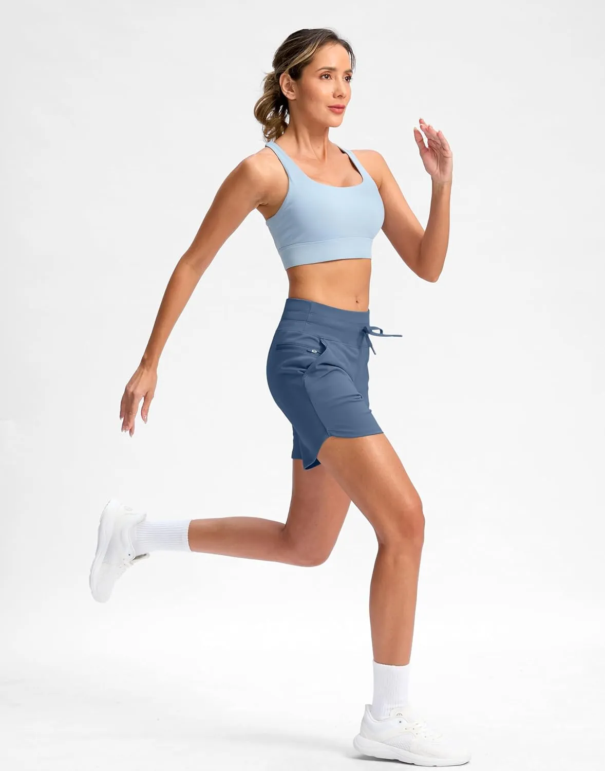 G Gradual Women's 5" Athletic Running Shorts with Zip Pockets Stretchy Quick Dry High Waisted for Workout Gym Hiking