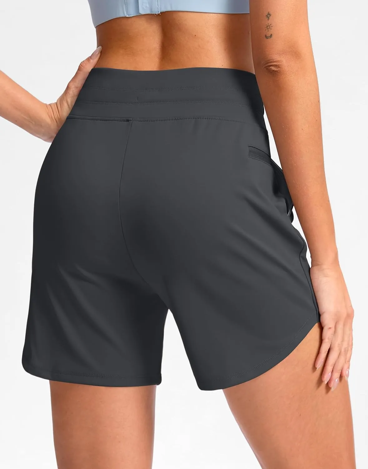 G Gradual Women's 5" Athletic Running Shorts with Zip Pockets Stretchy Quick Dry High Waisted for Workout Gym Hiking