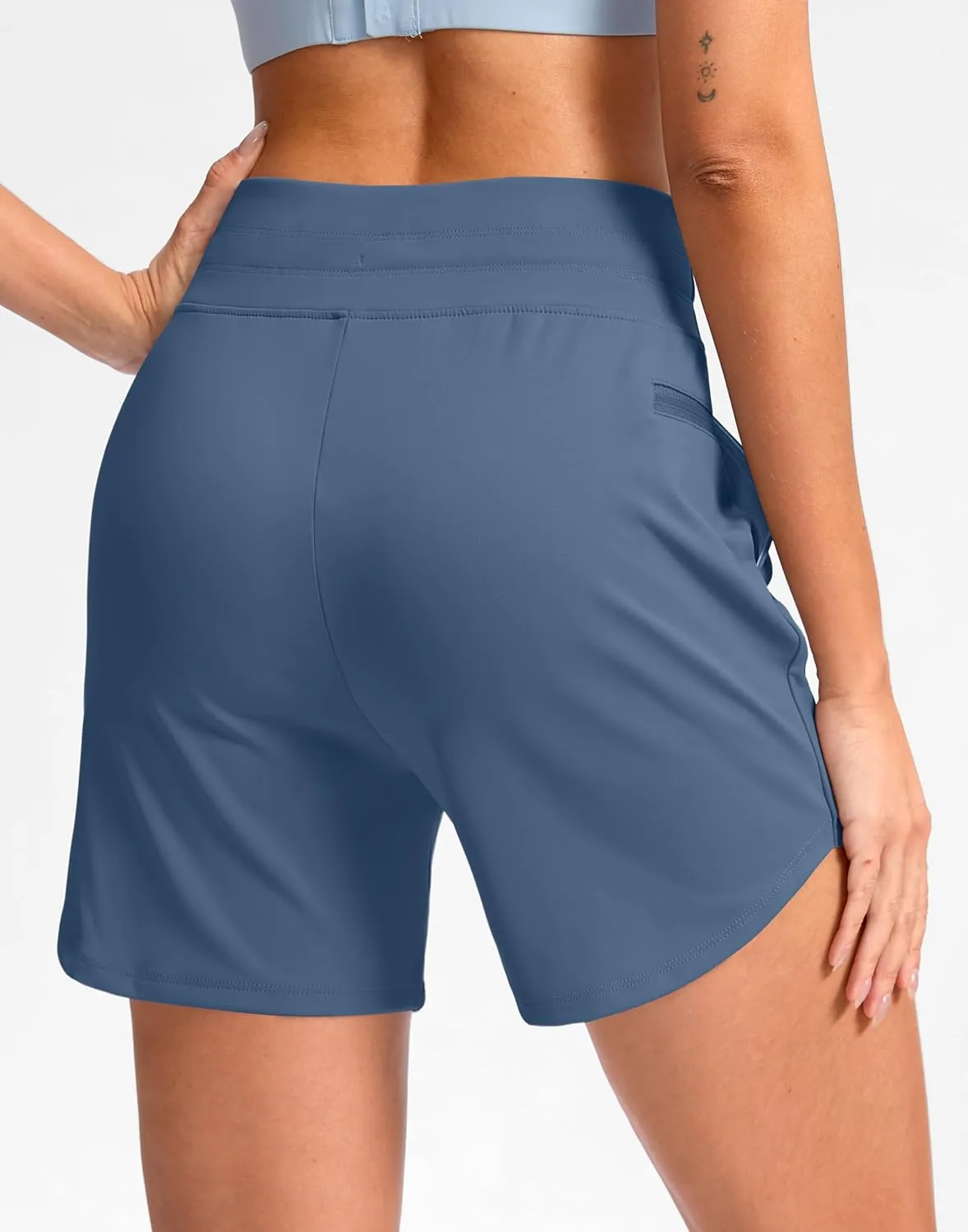 G Gradual Women's 5" Athletic Running Shorts with Zip Pockets Stretchy Quick Dry High Waisted for Workout Gym Hiking