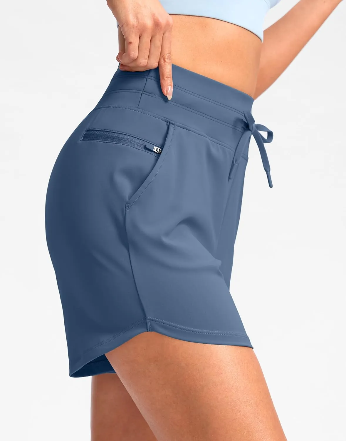 G Gradual Women's 5" Athletic Running Shorts with Zip Pockets Stretchy Quick Dry High Waisted for Workout Gym Hiking
