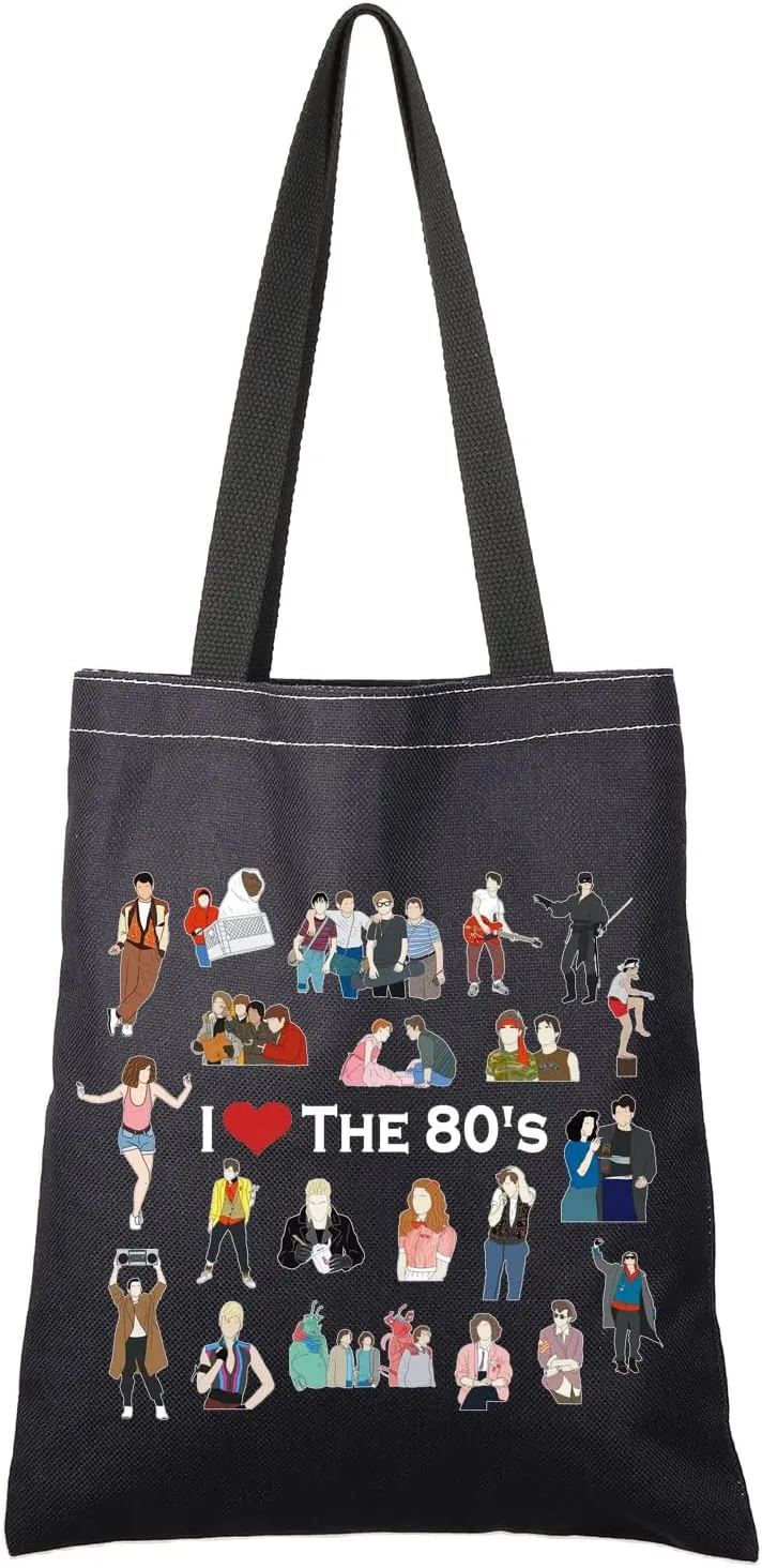 G2TUP I Love The 80's Tote Bag - 80's Movies Lover Fan Handbag Gift