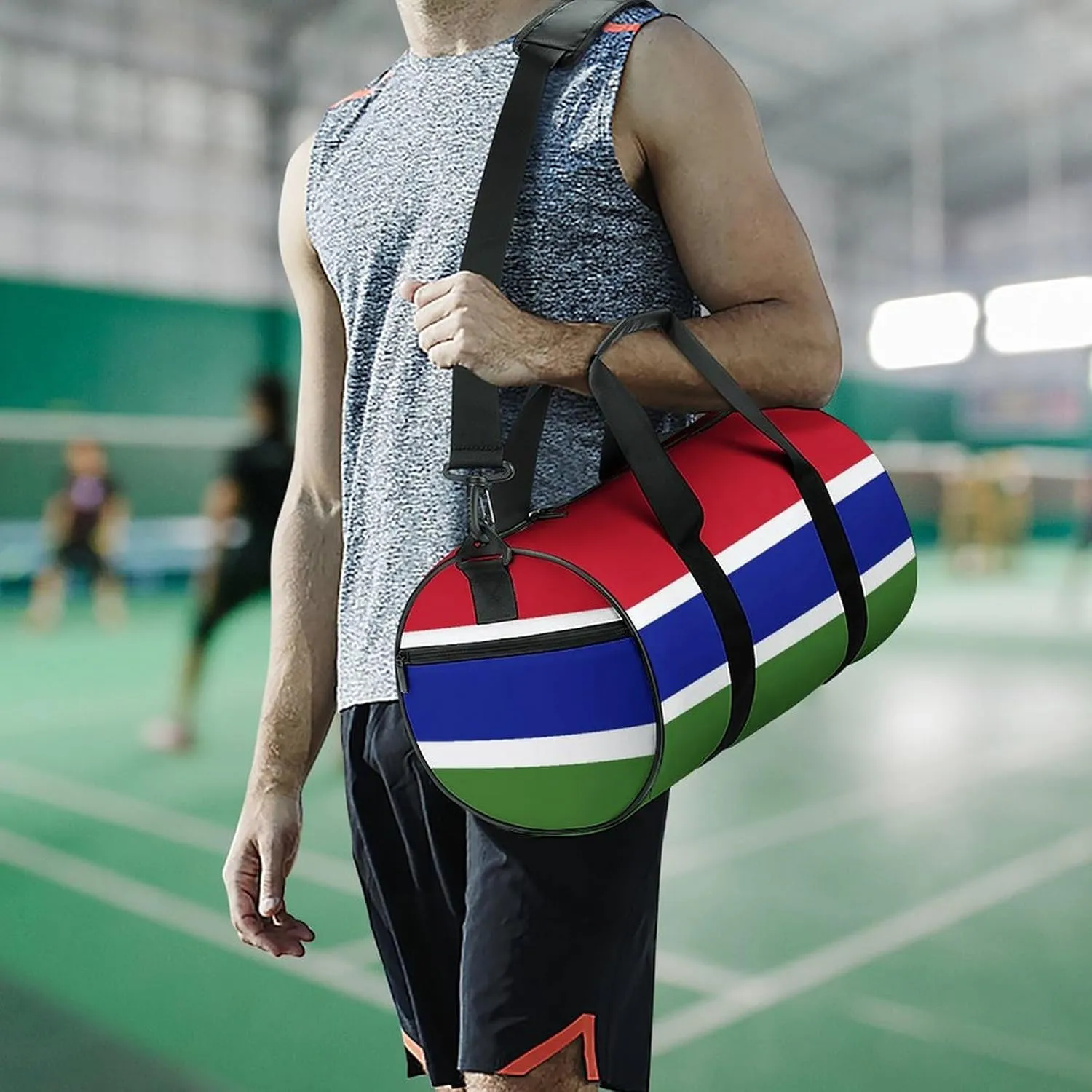Gambia Flag Gym Bag with Wet Pocket Travel Duffel for Boys Girls Weekender Overnight