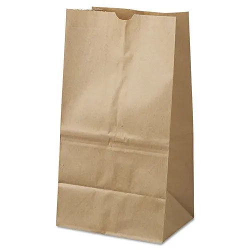 General 25# Squat Paper Bag, 40-lb Base, Brown Kraft, 8-1/4x6-1/8x15-7/8, 500-Bundle - 500 Paper Bags per Bundle.