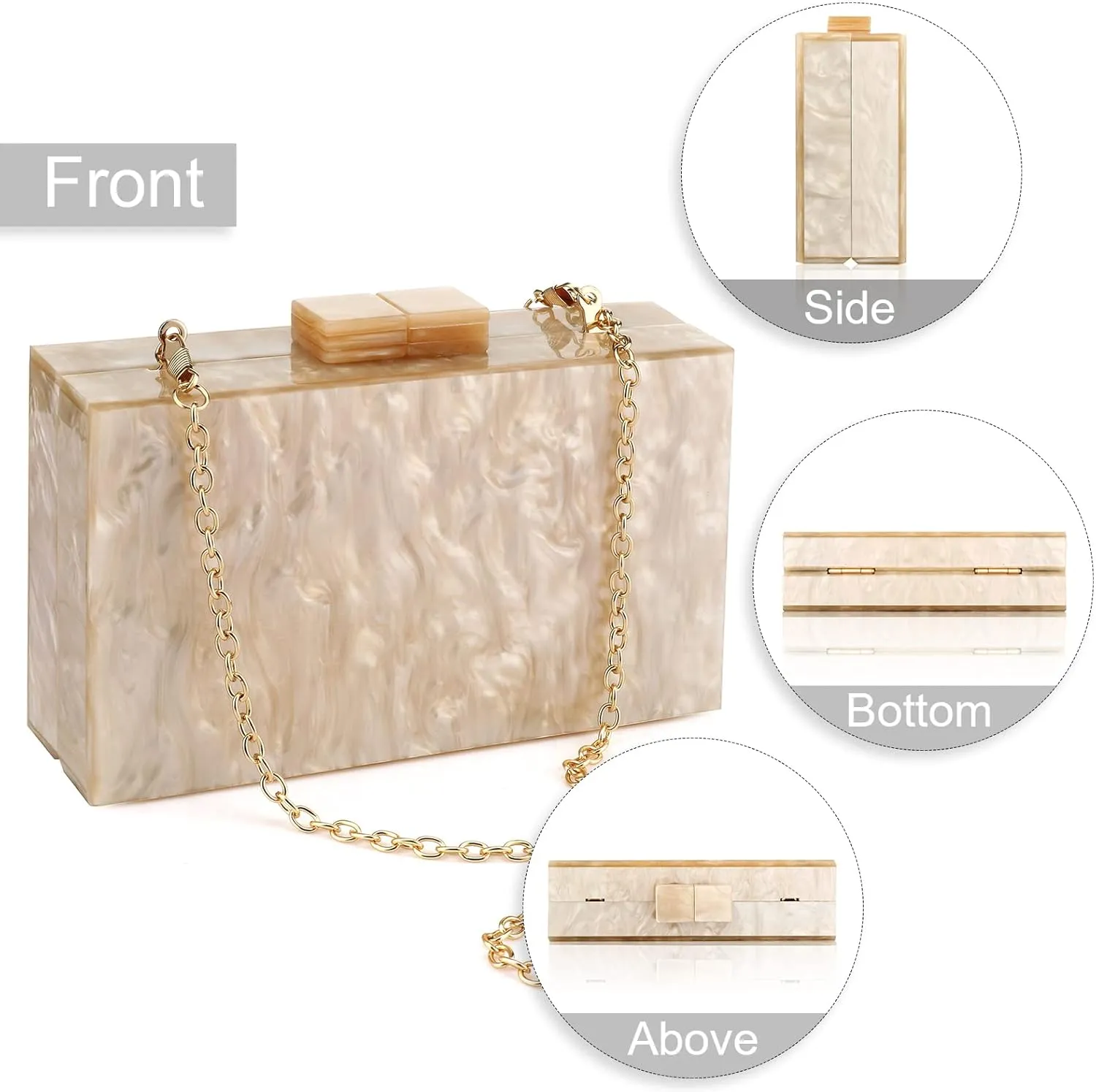 Gets Acrylic Clutch Purses for Women with Marbling Purses and Handbags Elegant Banquet Evening Crossbody Bag