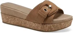 Giani Bernini Womens Ashllyn Faux Suede Cork Wedge Sandals