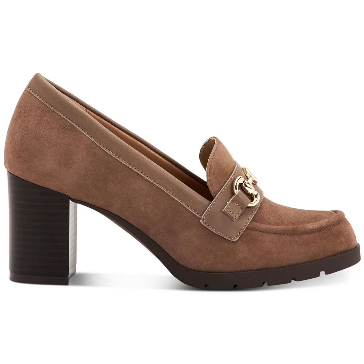 Giani Bernini Womens Porshaal Suede Embellished Loafer Heels