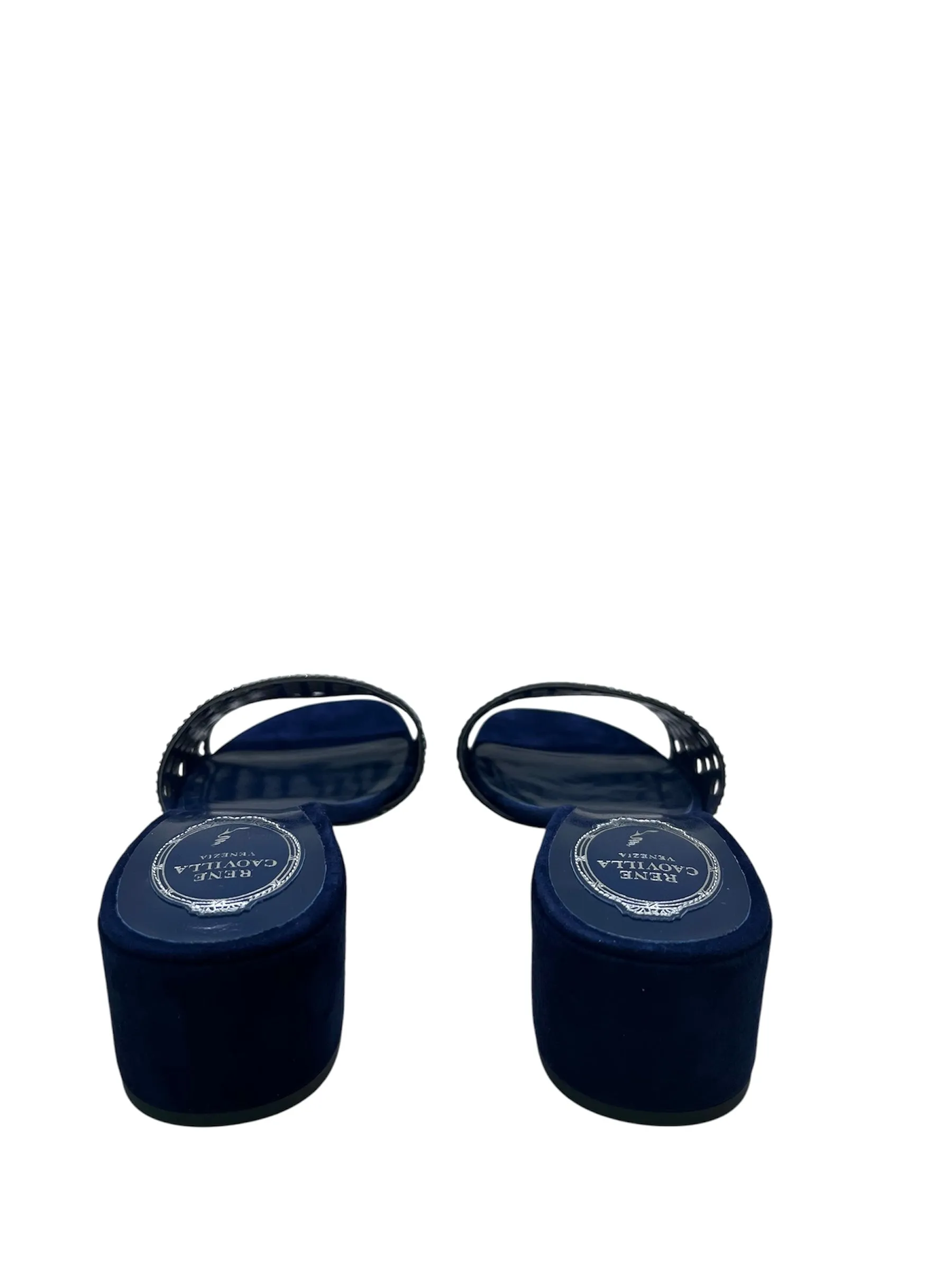 Ginger Navy Strass Slip-On Sandals