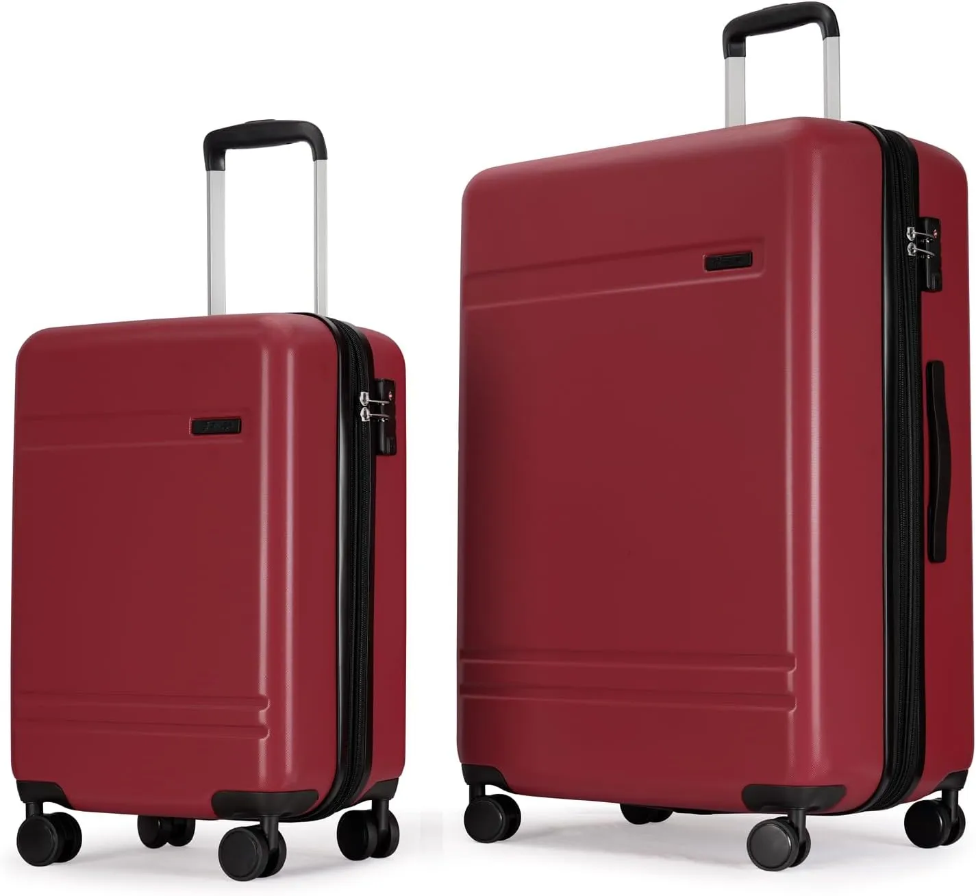 GinzaTravel 2-Piece Luggage Sets Expandable Suitcases with 4 Wheels PC ABS Durable Hardside Luggage sets TSA lock (Red, 2-Piece Set(20"/29"))