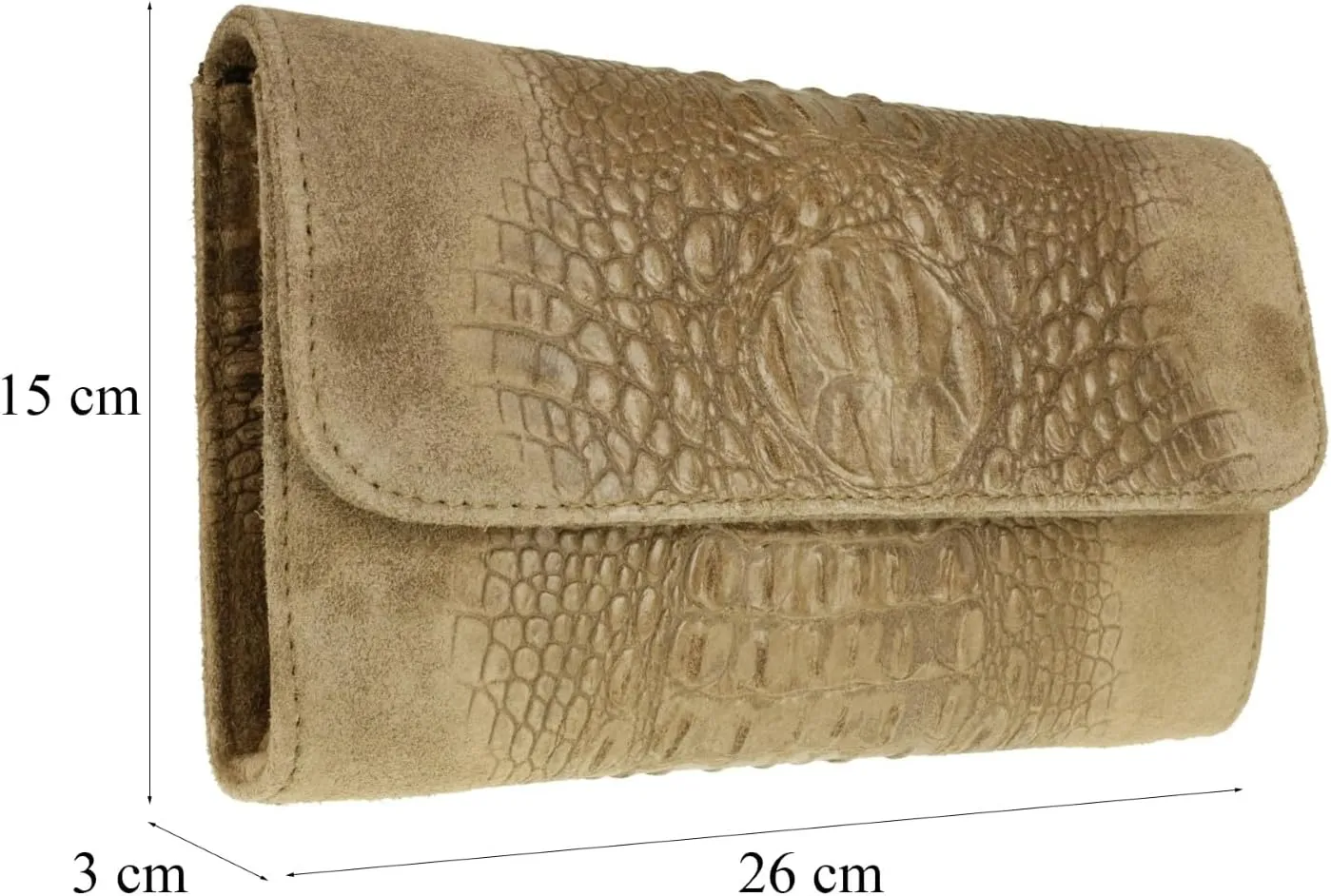 Girly HandBags Womens Crocodile Suede Clutch Bag