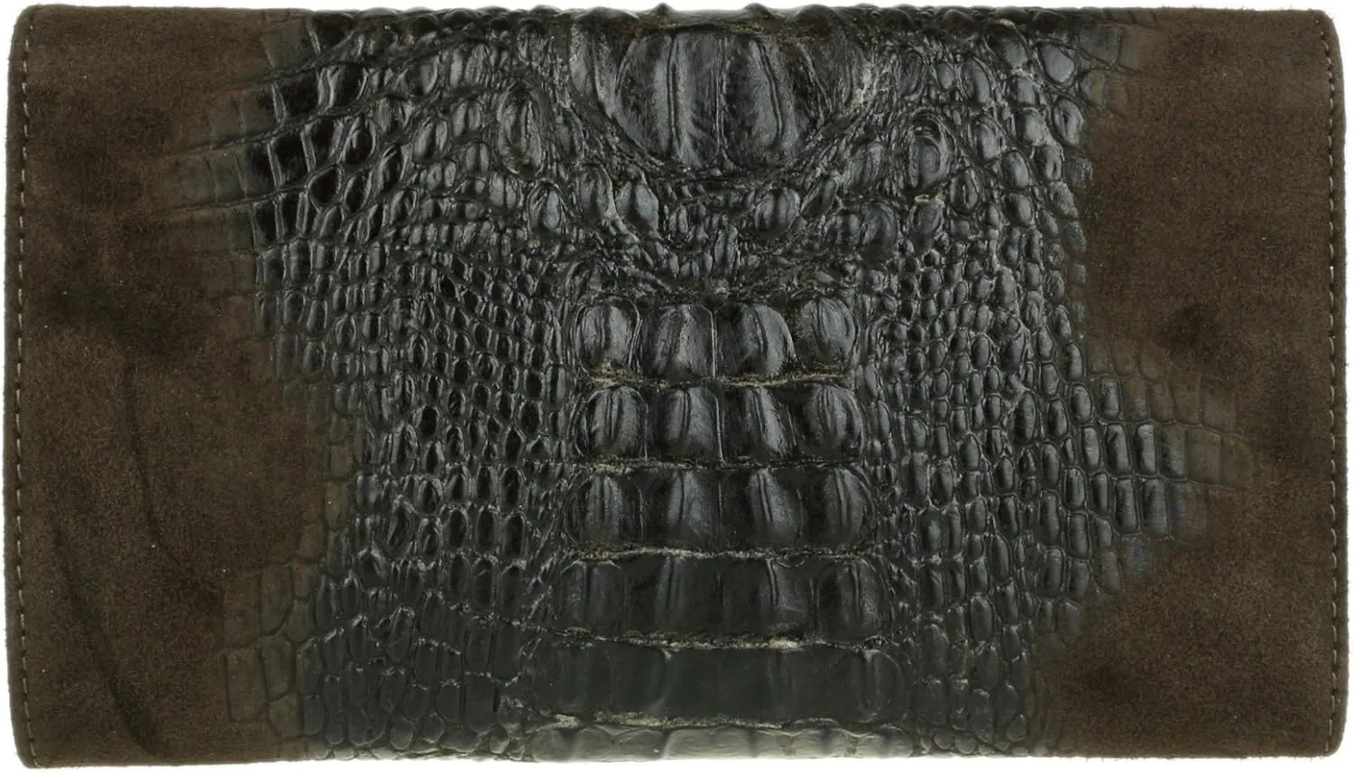 Girly HandBags Womens Crocodile Suede Clutch Bag