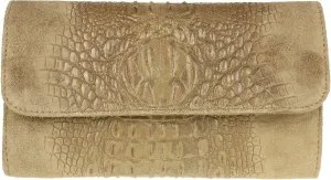 Girly HandBags Womens Crocodile Suede Clutch Bag