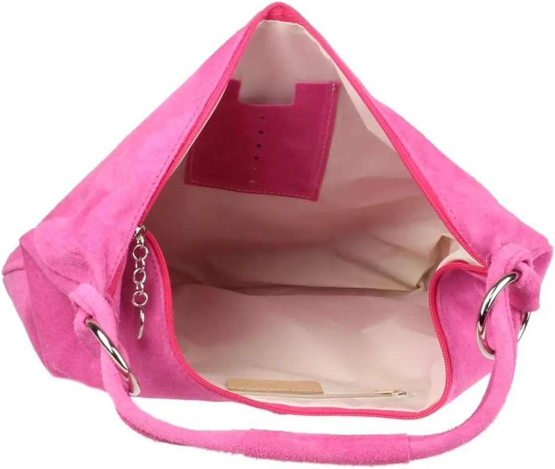 Girly HandBags Womens Hobo Italian Suede Genuine Leather Shoulder Bag