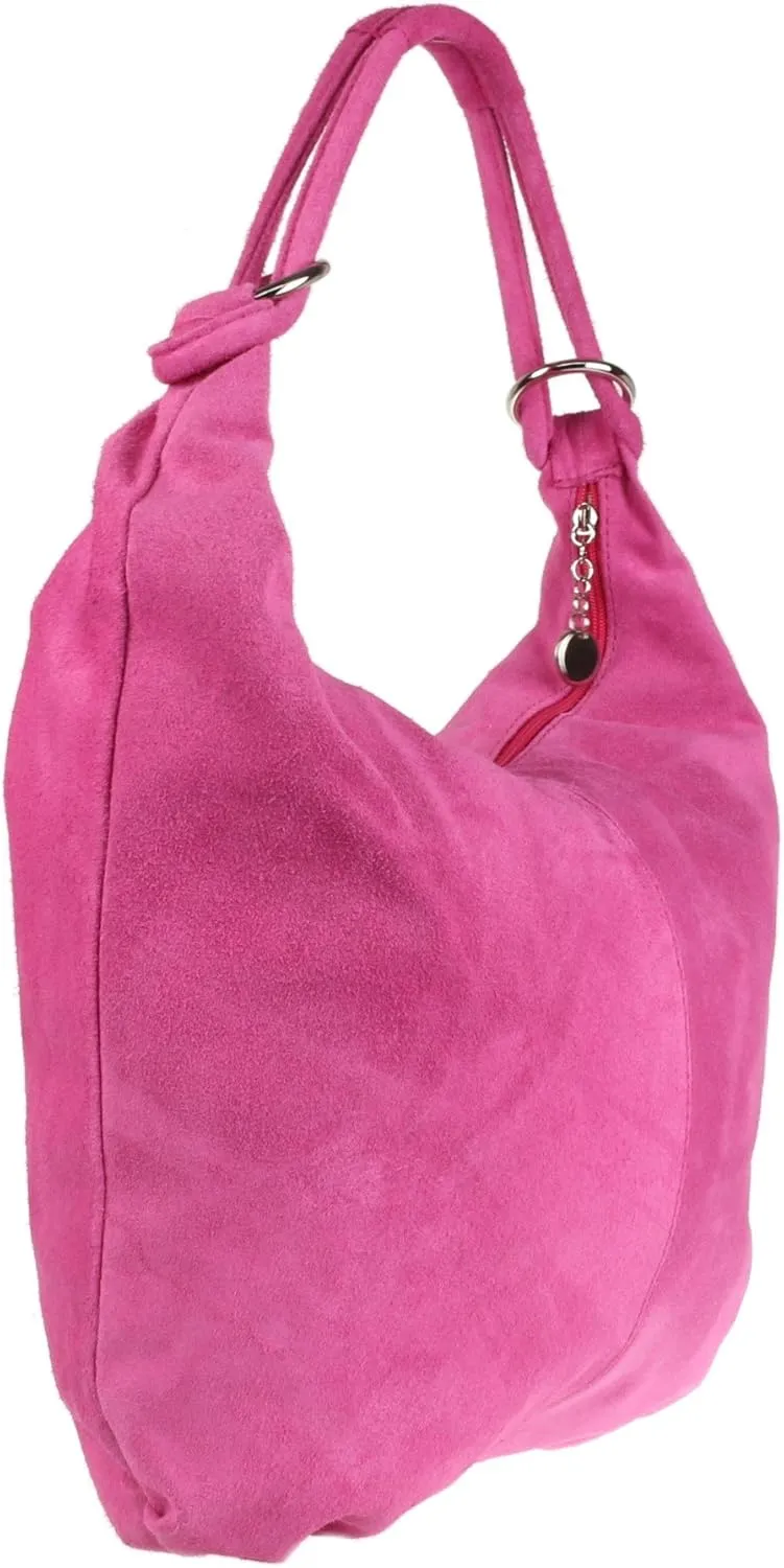 Girly HandBags Womens Hobo Italian Suede Genuine Leather Shoulder Bag