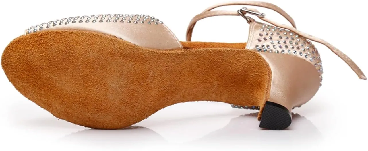 Glitter Dance Shoes for Women Rhinestones Ballroom Party Bridal Wedding Sandals