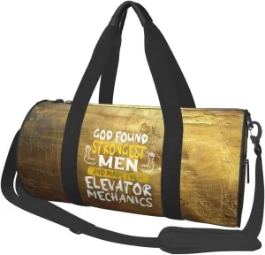 God Took The Strongest Men And Created Elevator Mechanics Duffel Bag Gym Bag Travel Sports Tote Large Foldable Beach Swim Yoga3