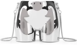 GOKTOW Y2k Silver Purse Mini Evening Bag for Women Fashion Metallic Handbag Body Satchel Shoulder Bag Crossbody Purse