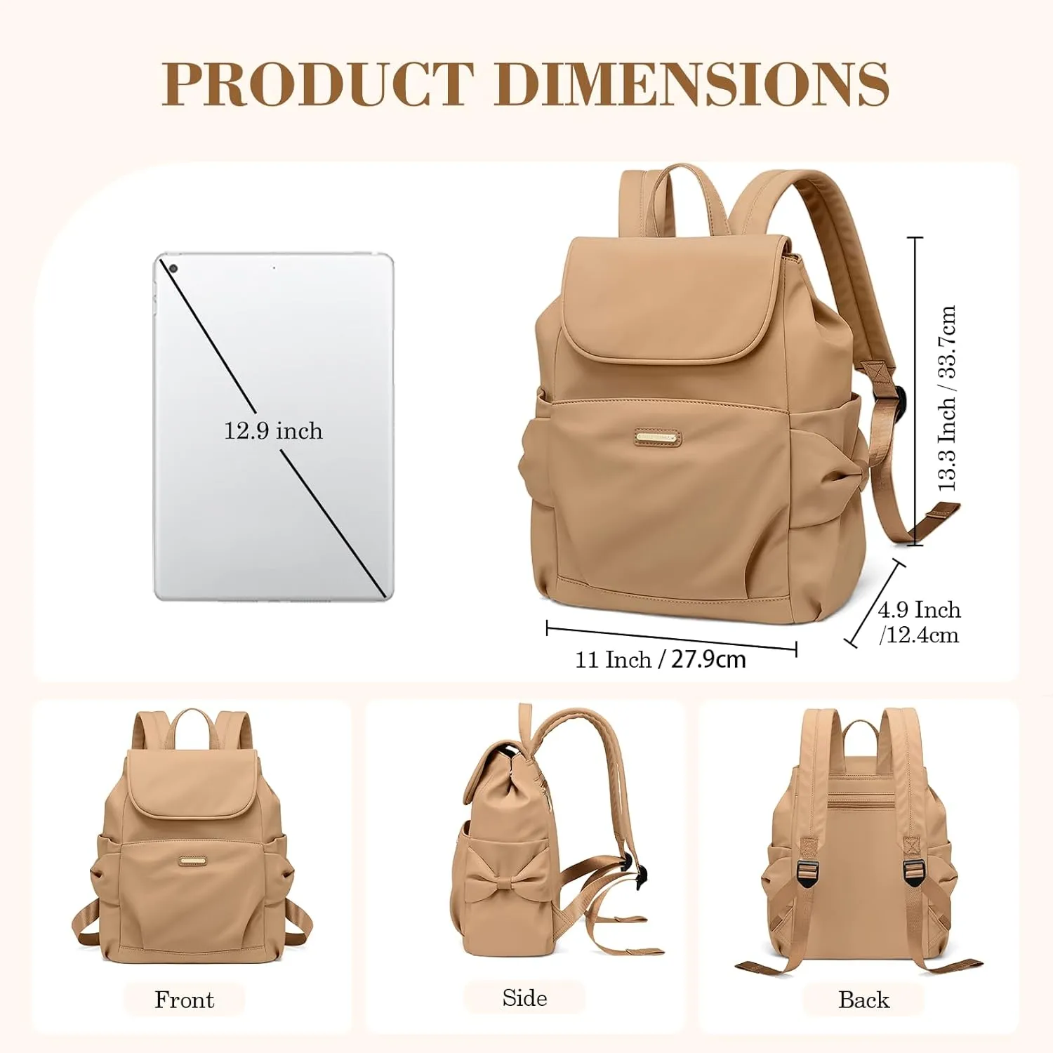 GOLF SUPAGS Stylish Backpack Purse for Women Casual Travel Daypack Mini Backpack Handbag Nylon Bookbag
