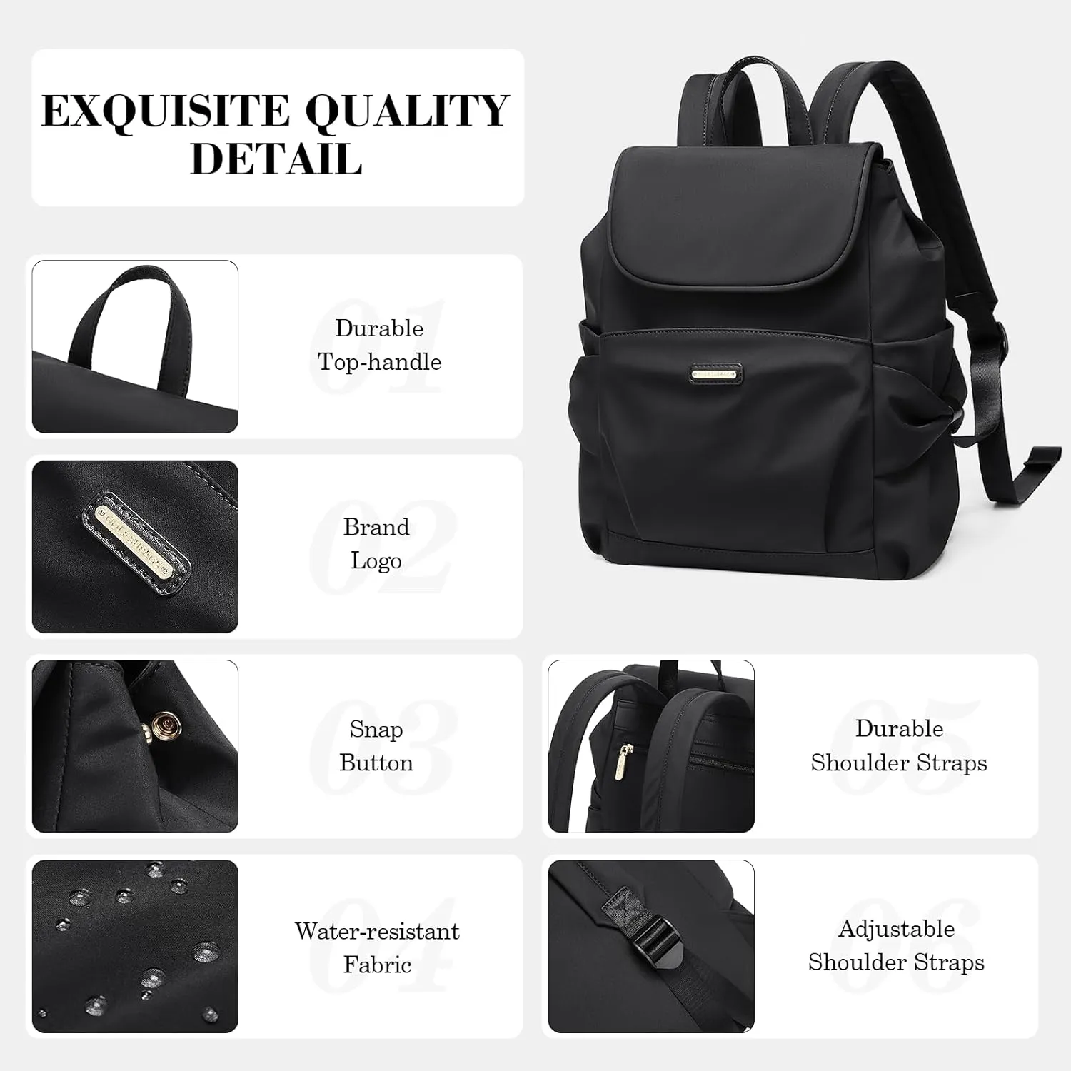 GOLF SUPAGS Stylish Backpack Purse for Women Casual Travel Daypack Mini Backpack Handbag Nylon Bookbag